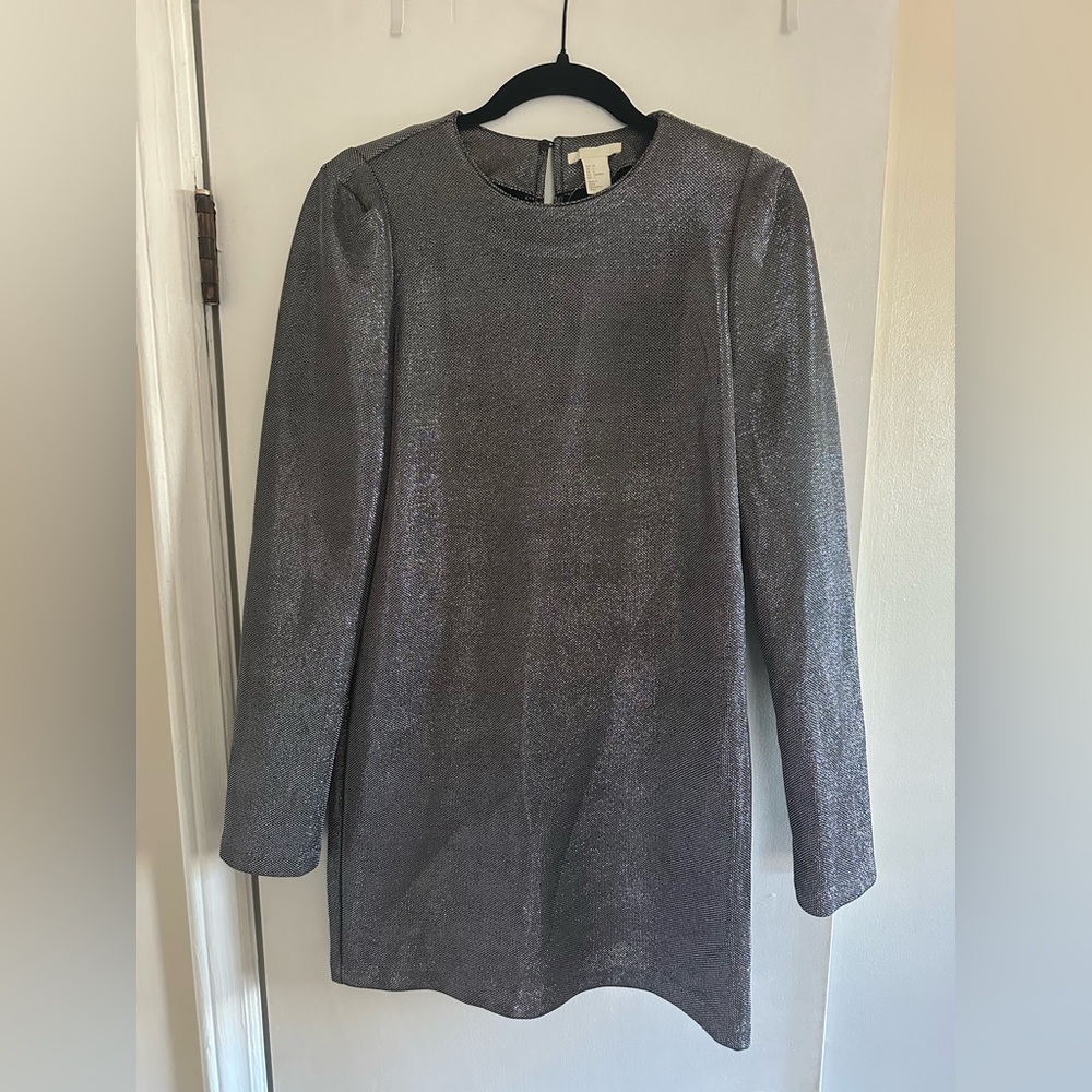 h&m metallic shiny dres